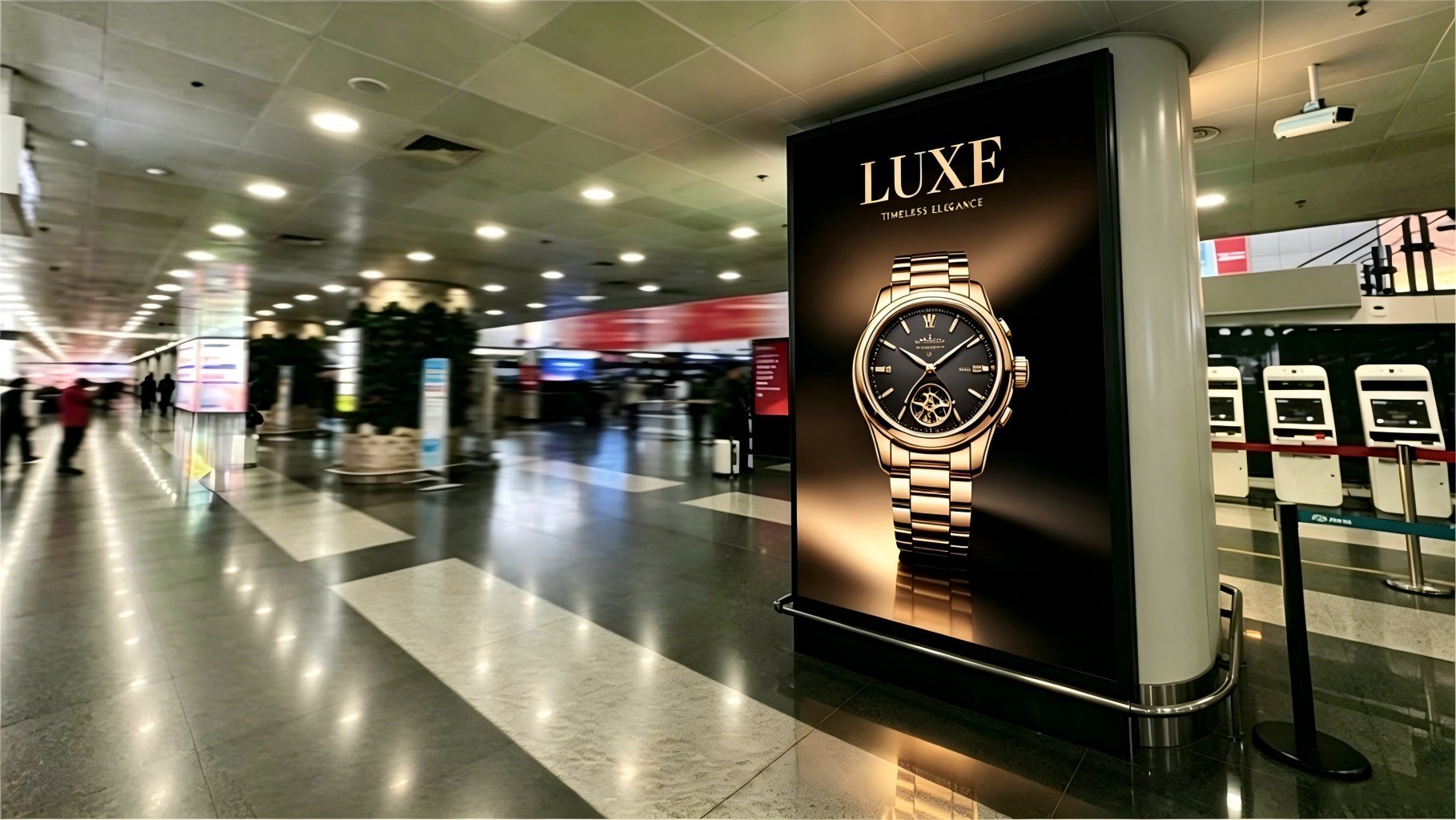 T2 Domestic Departure Check-in Hall Pillar Lightbox Package 