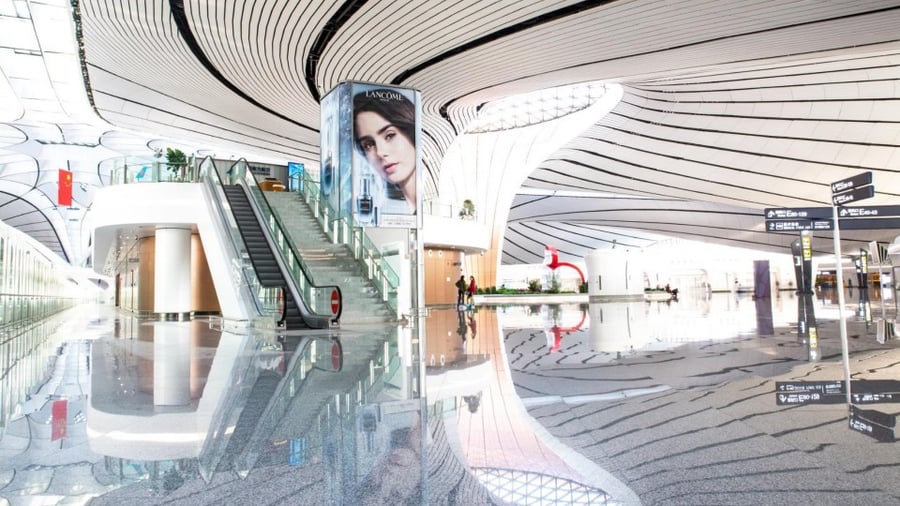 International Departure Elevator Glass Wrap