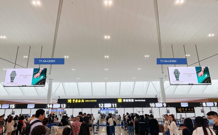 T1 International Departure Security Checkpoint Digital Billboard Package
