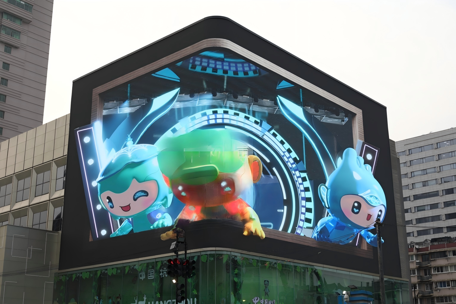 Hangzhou 3D billboard advertising on Wensan Road