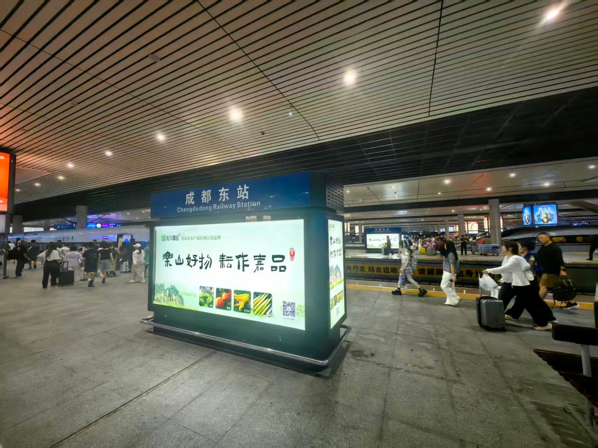 Chengdu East Railway Station Advertising Platform Level Floor Standing Lightbox Package